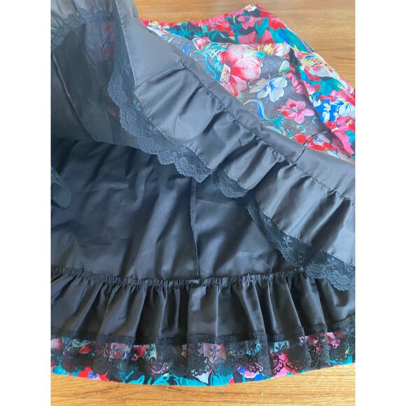 Vintage Carefree Fashions floral print swing skirt line dancing full crinoline * - Picture 6 of 8